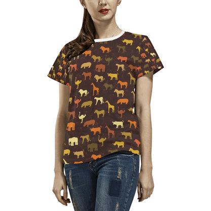 Safari Animal Print Design LKS301 Women's  T-shirt