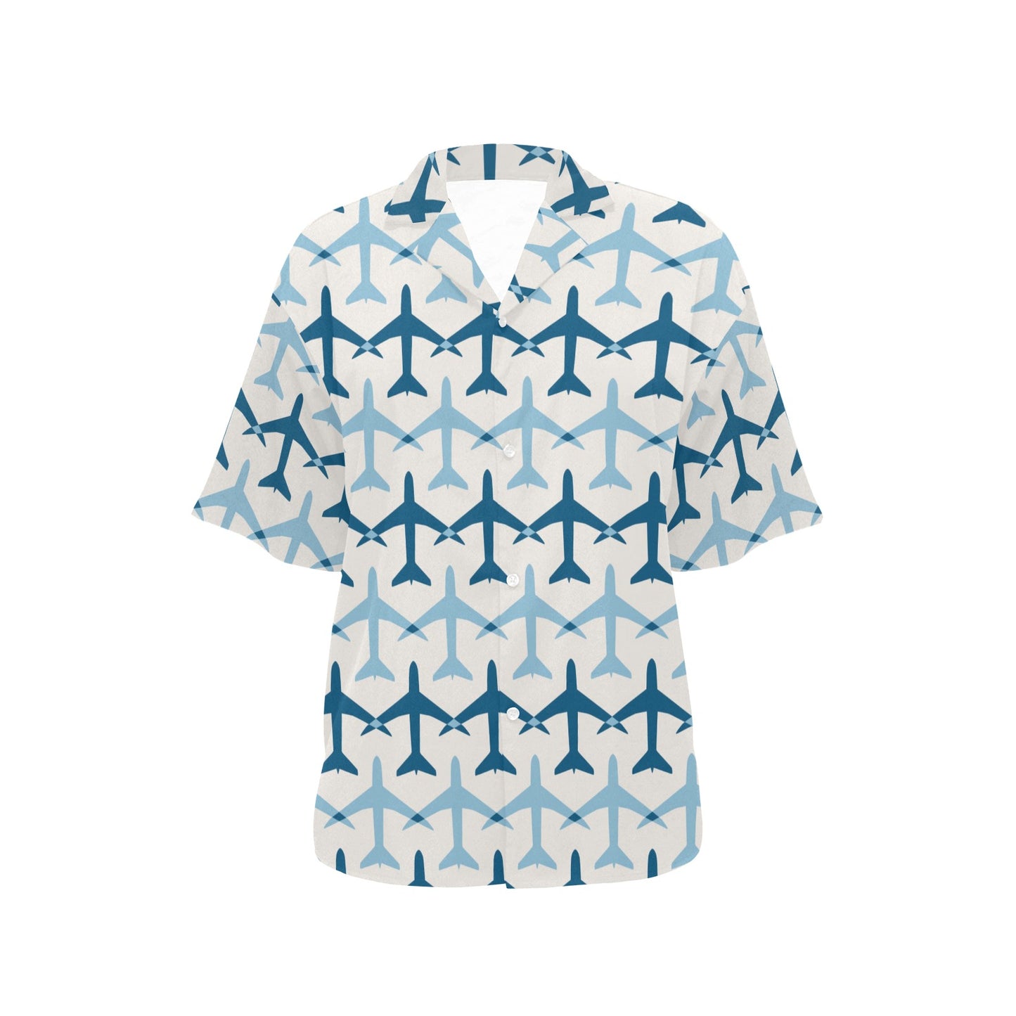 Airplane Pattern Print Design 04 Women's Hawaiian Shirt