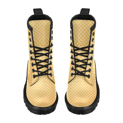 Waffle Texture Print Design LKS302 Women's Boots