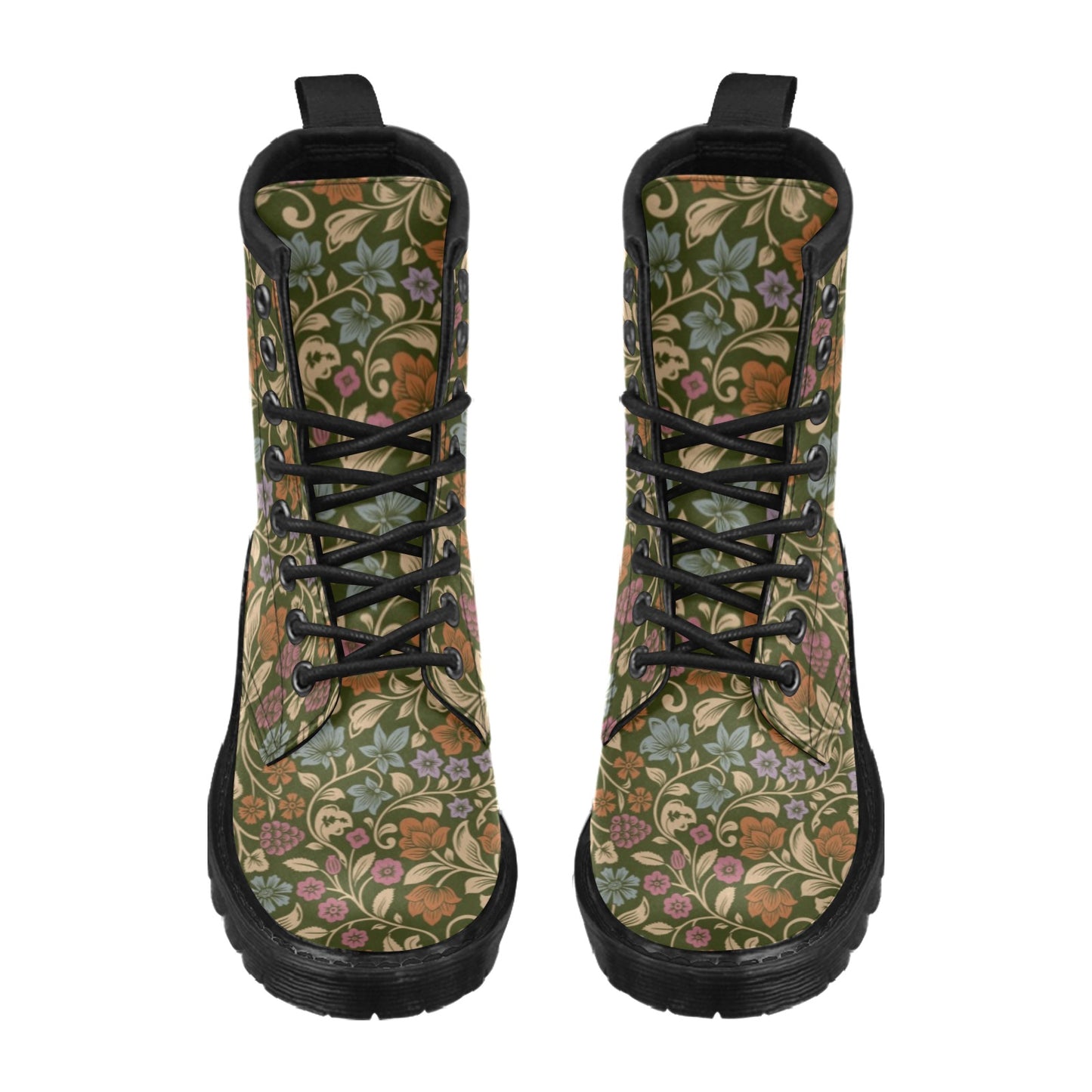 Floral Vintage Print Pattern Women's Boots