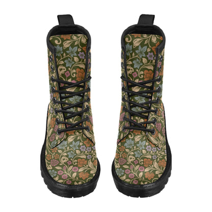 Floral Vintage Print Pattern Women's Boots
