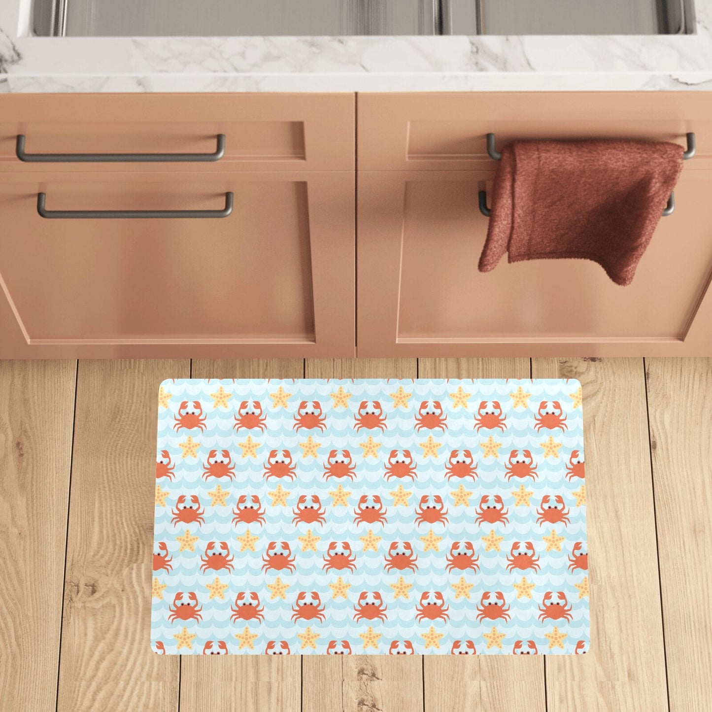 Crab Pattern Print Design 03 Kitchen Mat