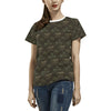 Skull Camo Style Print Design LKS308 Women's  T-shirt