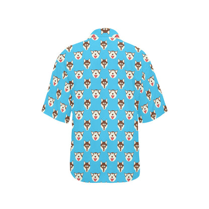 Siberian Huskies Print Design LKS306 Women's Hawaiian Shirt