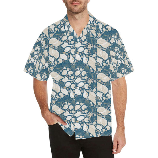 Seashell Print Design LKS308 Men's Hawaiian Shirt