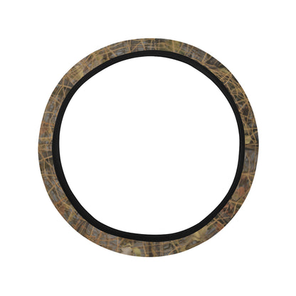 Camouflage Realtree Pattern Print Design 01 Steering Wheel Cover with Elastic Edge