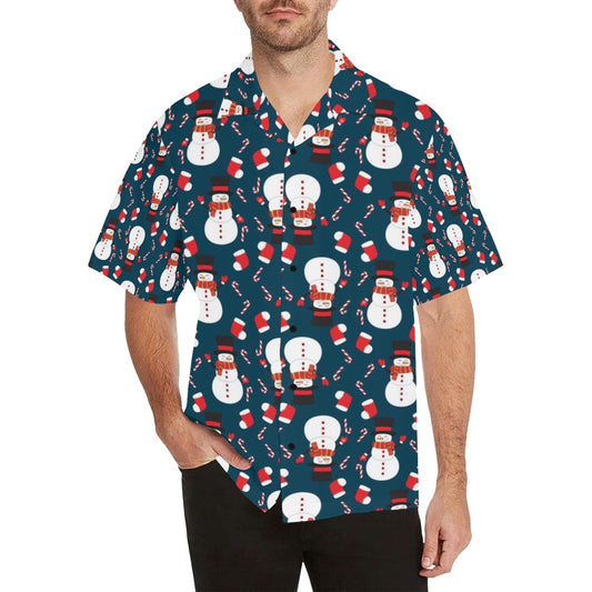 Snowman Print Design LKS301 Men's Hawaiian Shirt