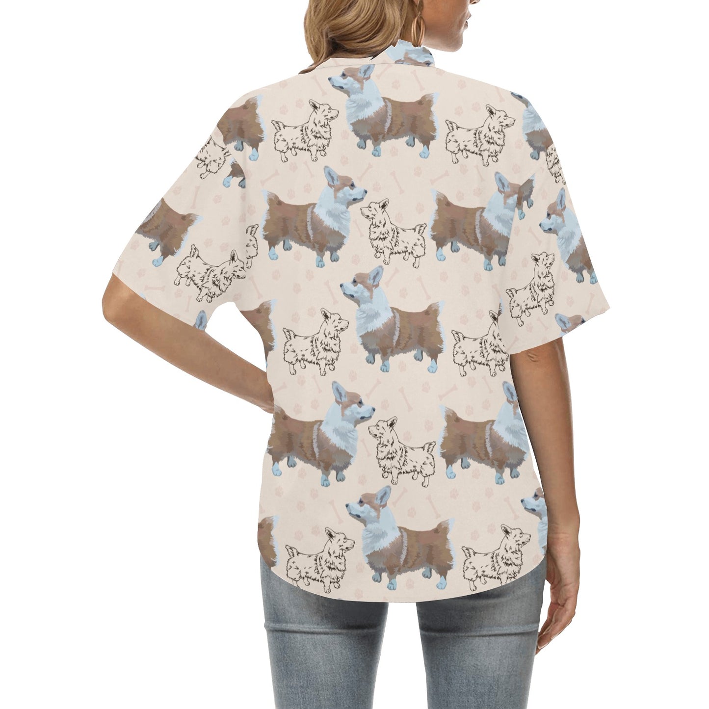 Pembroke Welsh Corgis Pattern Print Design A03 Women's Hawaiian Shirt