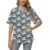 Wave Art Print Women's Hawaiian Shirt