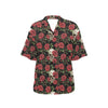 Skull And Roses Print Design LKS303 Women's Hawaiian Shirt