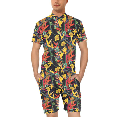 Bird Of Paradise Pattern Print Design BOP016 Men's Romper