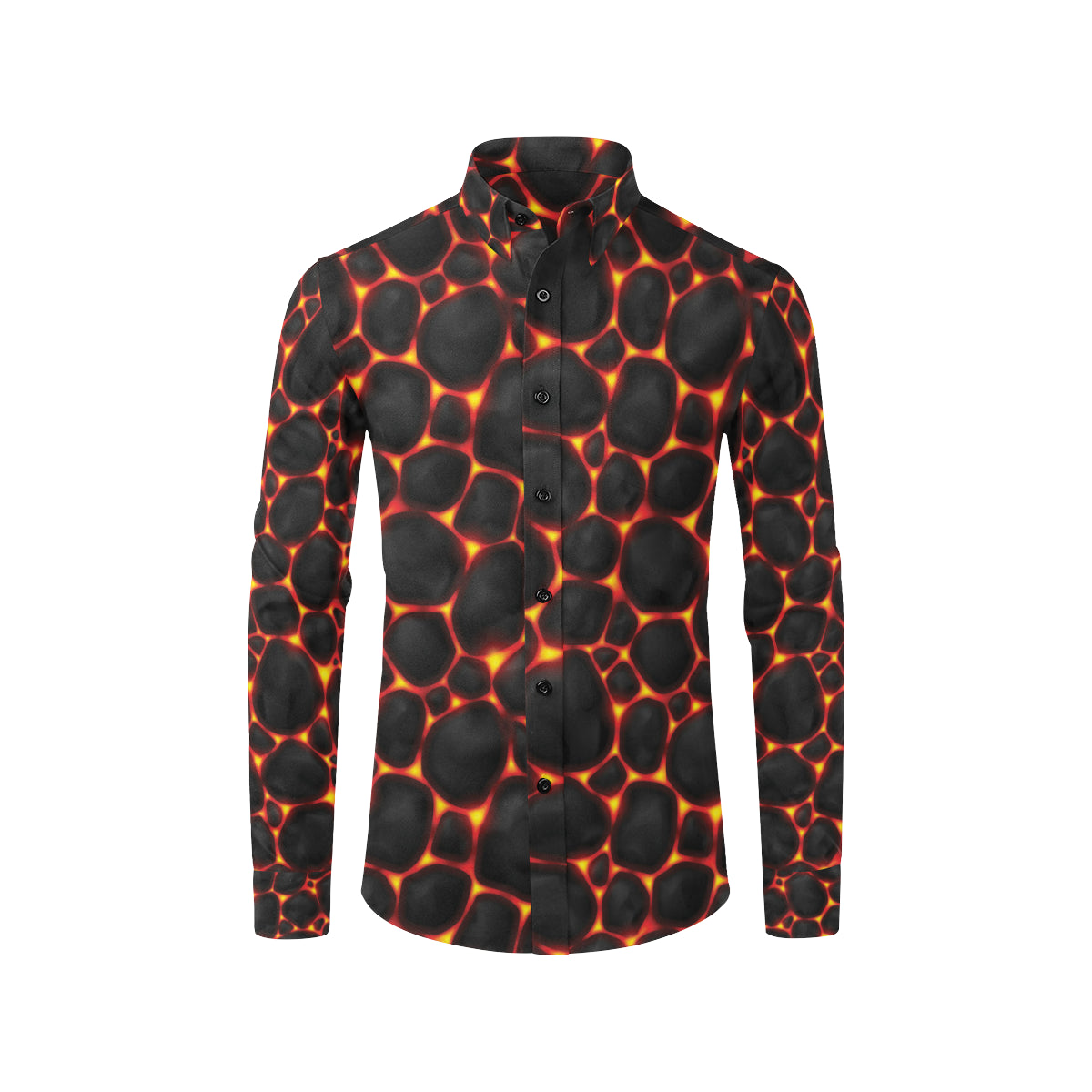 Lava Pattern Print Design 01 Men's Long Sleeve Shirt