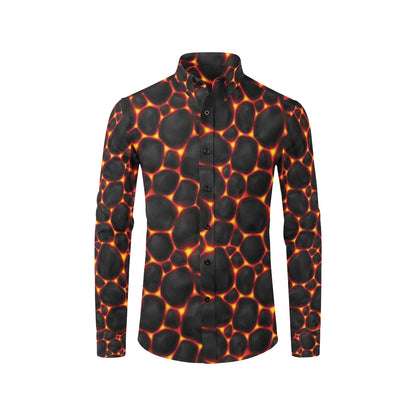 Lava Pattern Print Design 01 Men's Long Sleeve Shirt