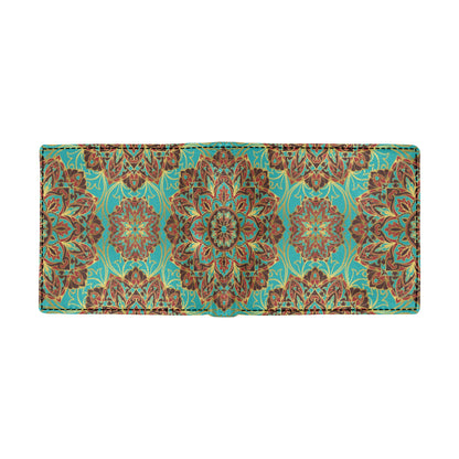 Medallion Pattern Print Design 02 Men's ID Card Wallet