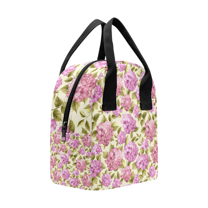 Hydrangea Pattern Print Design HD05 Insulated Lunch Bag