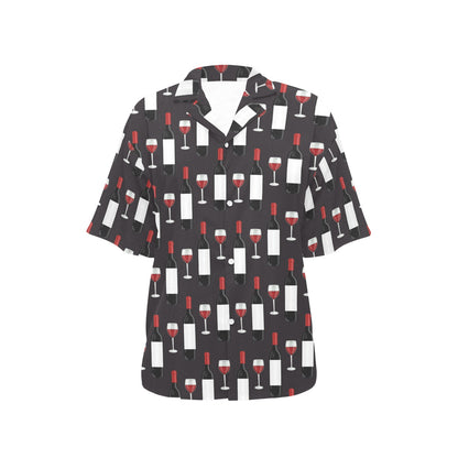 Wine Print Design LKS309 Women's Hawaiian Shirt