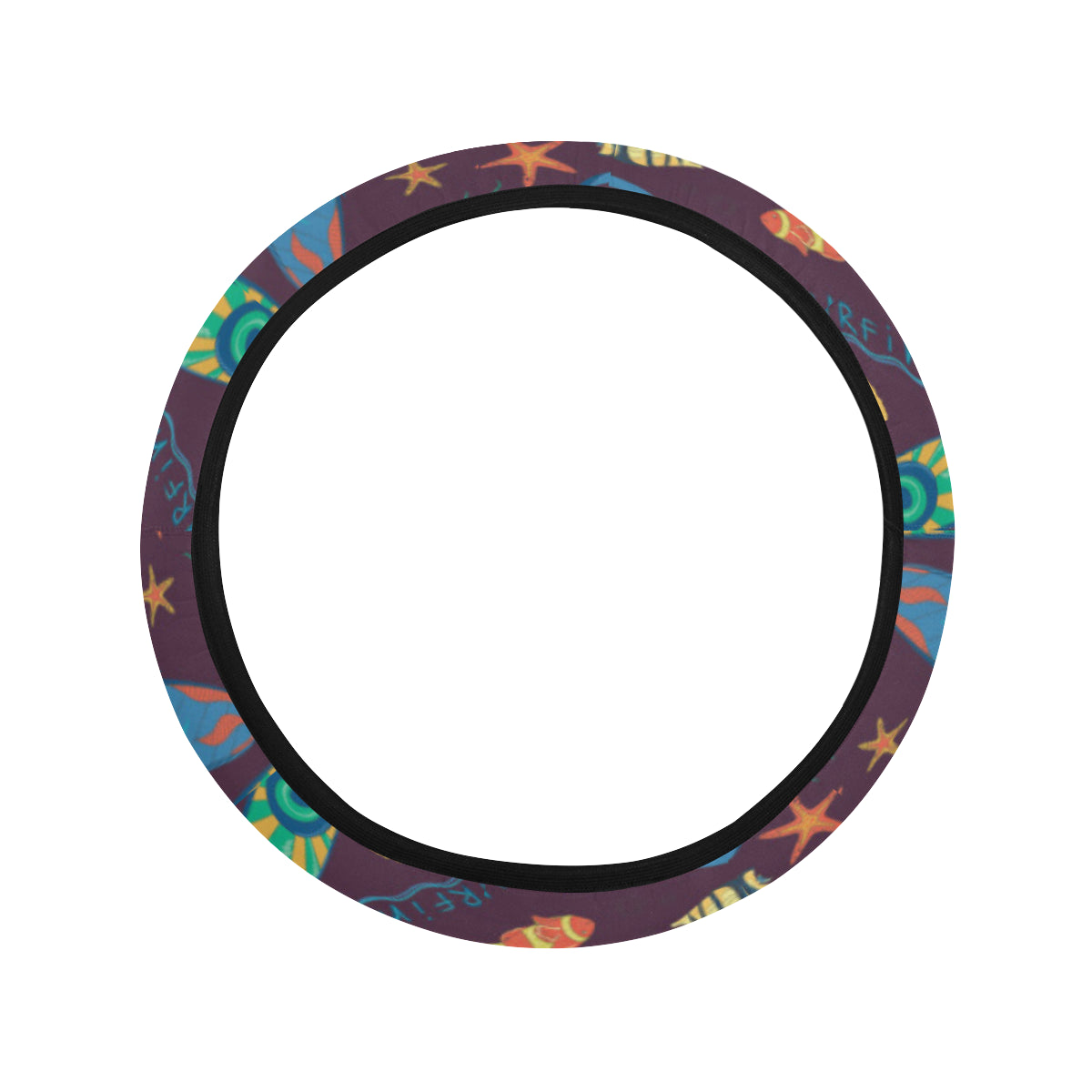 Aloha Hawaii Pattern Print Design 01 Steering Wheel Cover with Elastic Edge