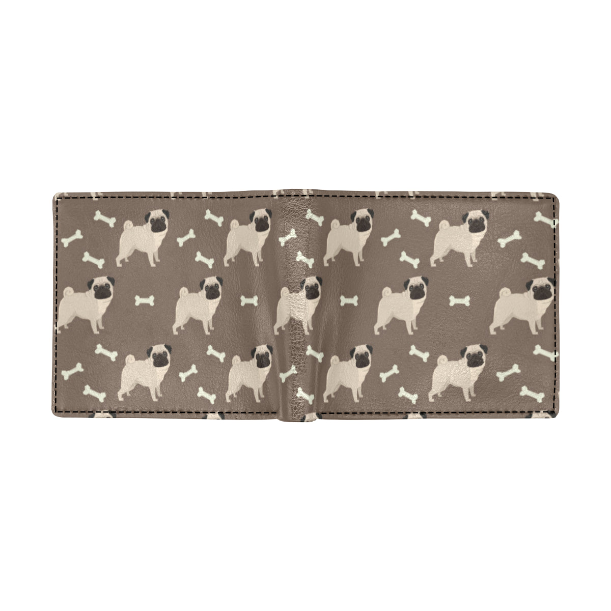 Pug Pattern Print Design A02 Men's ID Card Wallet
