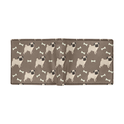 Pug Pattern Print Design A02 Men's ID Card Wallet