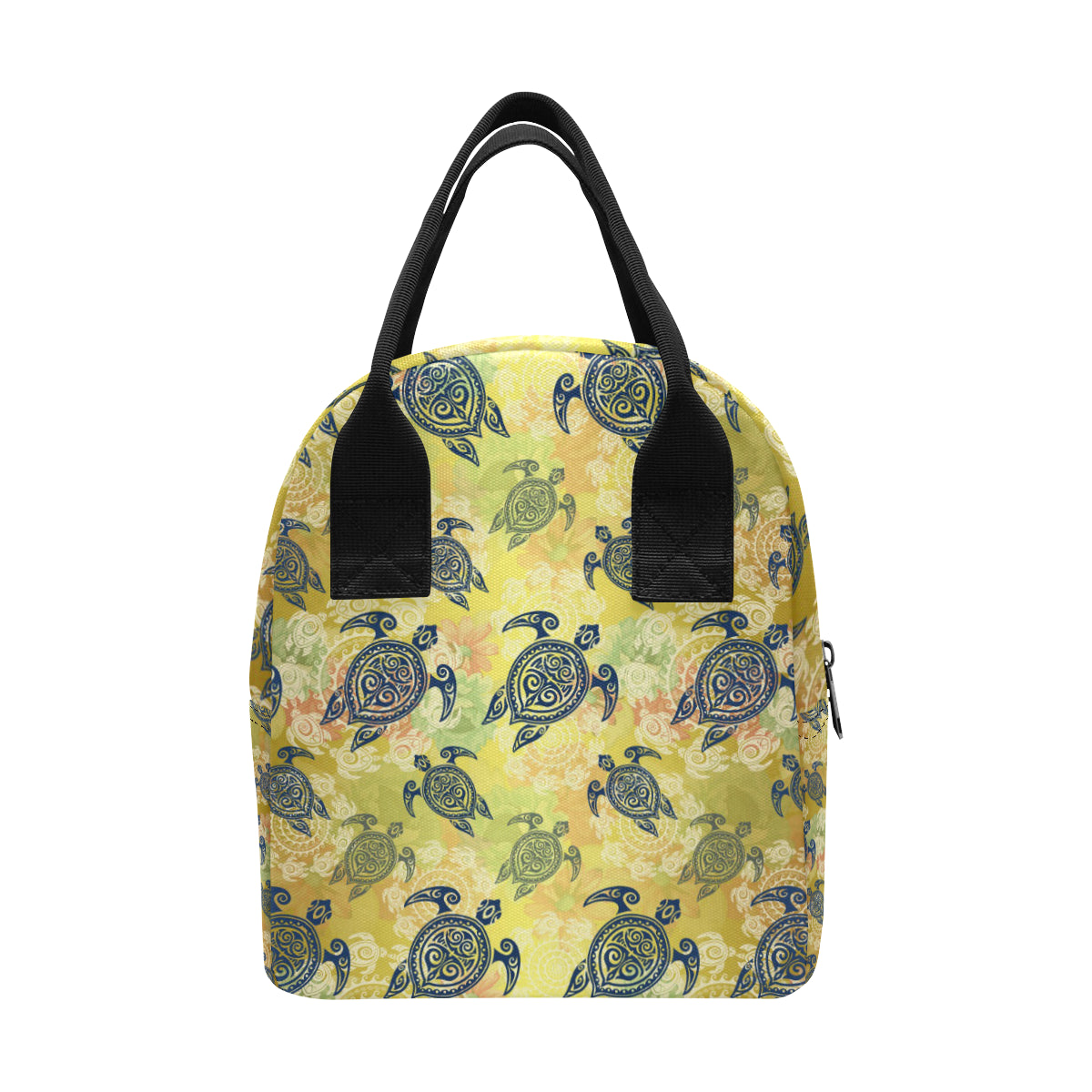 Hawaiian Turtle Tribal Design Print Insulated Lunch Bag