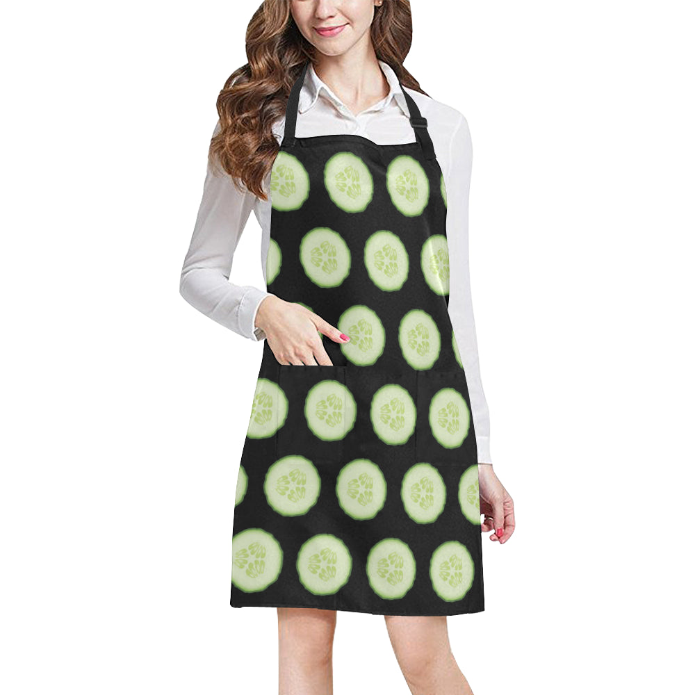Cucumber Pattern Print Design CC02 Apron with Pocket