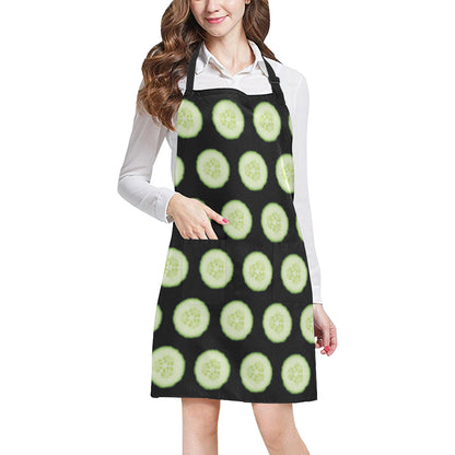 Cucumber Pattern Print Design CC02 Apron with Pocket