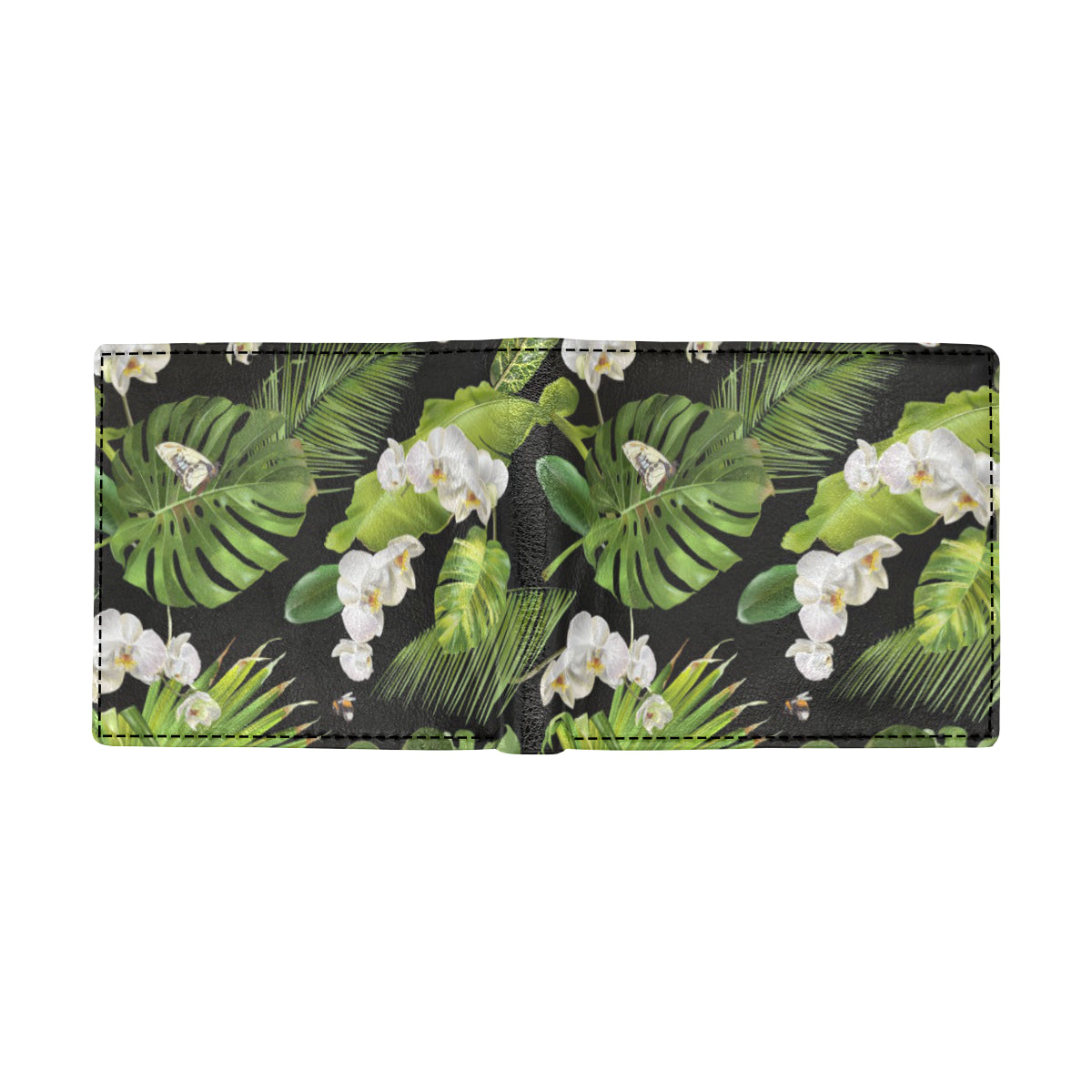Tropical Flower Pattern Print Design TF026 Men's ID Card Wallet