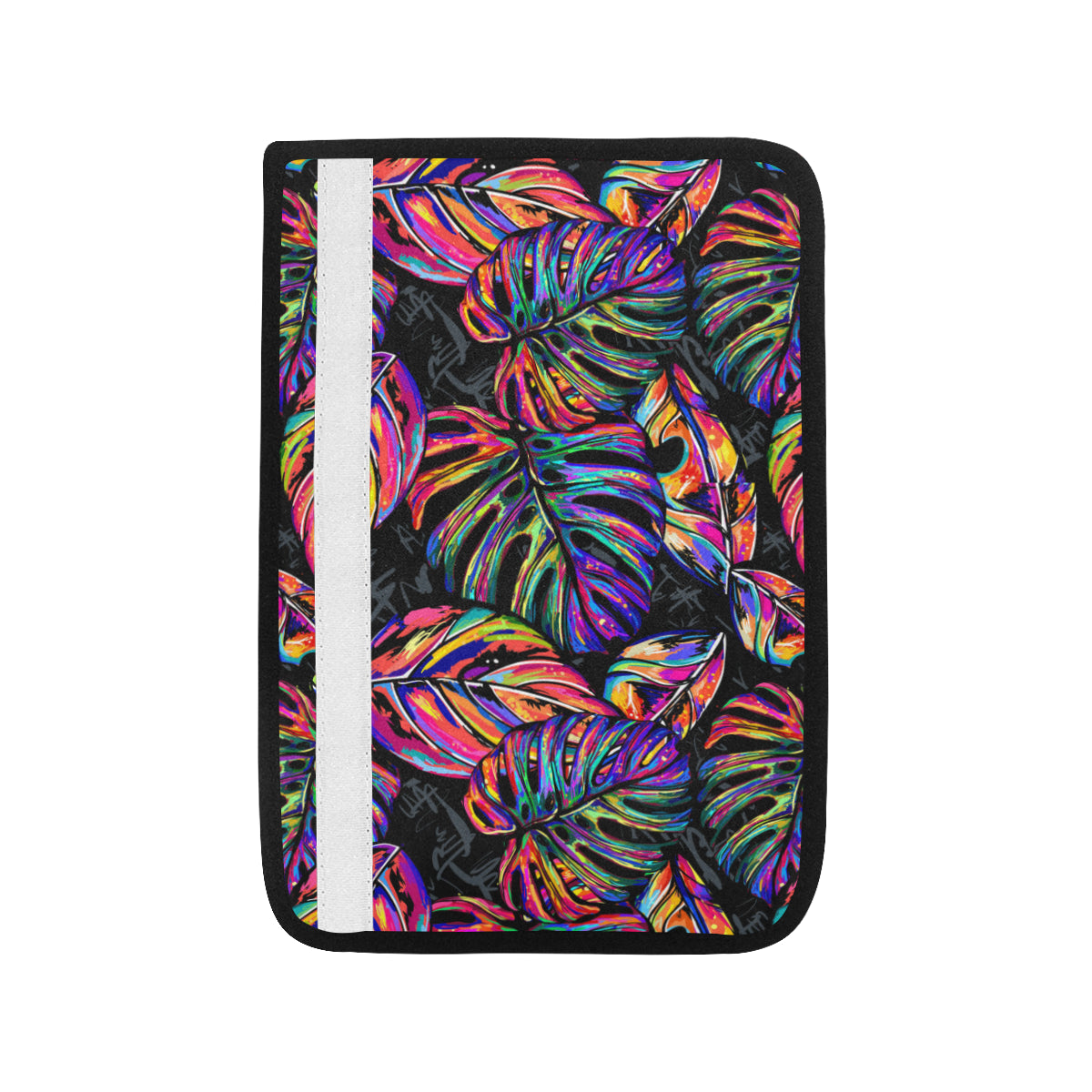 Neon Color Tropical Palm Leaves Car Seat Belt Cover