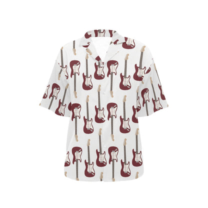 Bass Guitar Pattern Print Design 03 Women's Hawaiian Shirt