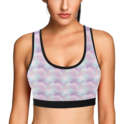Aquarius Zodiac Pattern Print Design 01 Sports Bra