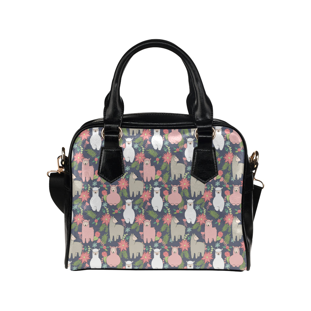 Alpaca Pattern Print Design 03 Shoulder Handbag
