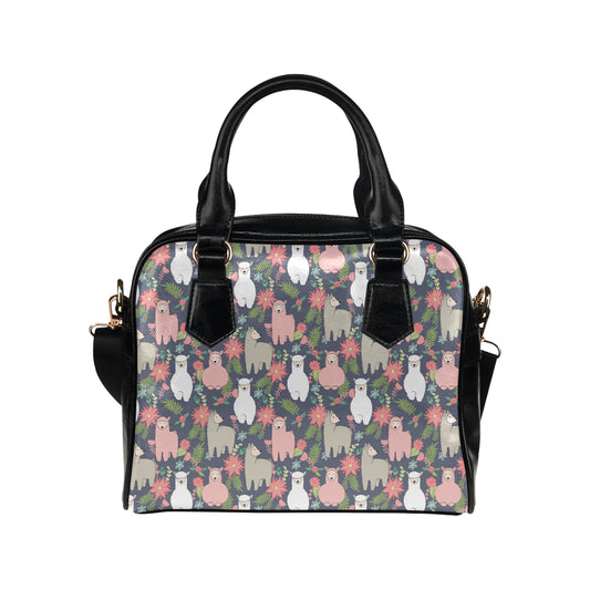 Alpaca Pattern Print Design 03 Shoulder Handbag