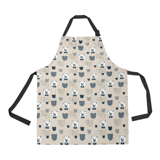 Bear Pattern Print Design 05 Apron with Pocket