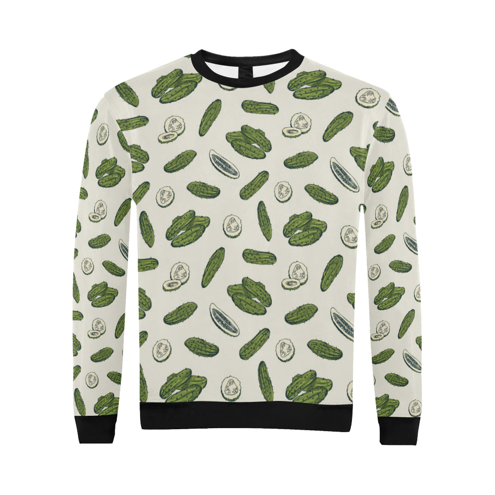 Cucumber Pattern Print Design CC05 Men Long Sleeve Sweatshirt