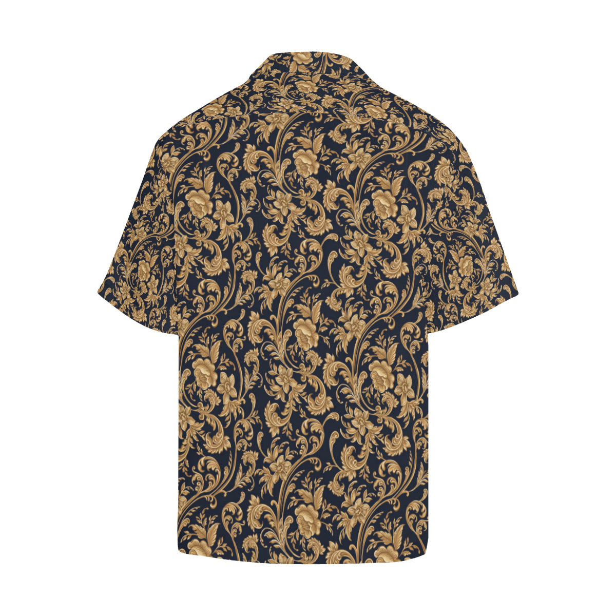 Baroque Golden Pattern Print Design 03 Men's Hawaiian Shirt