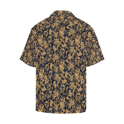 Baroque Golden Pattern Print Design 03 Men's Hawaiian Shirt
