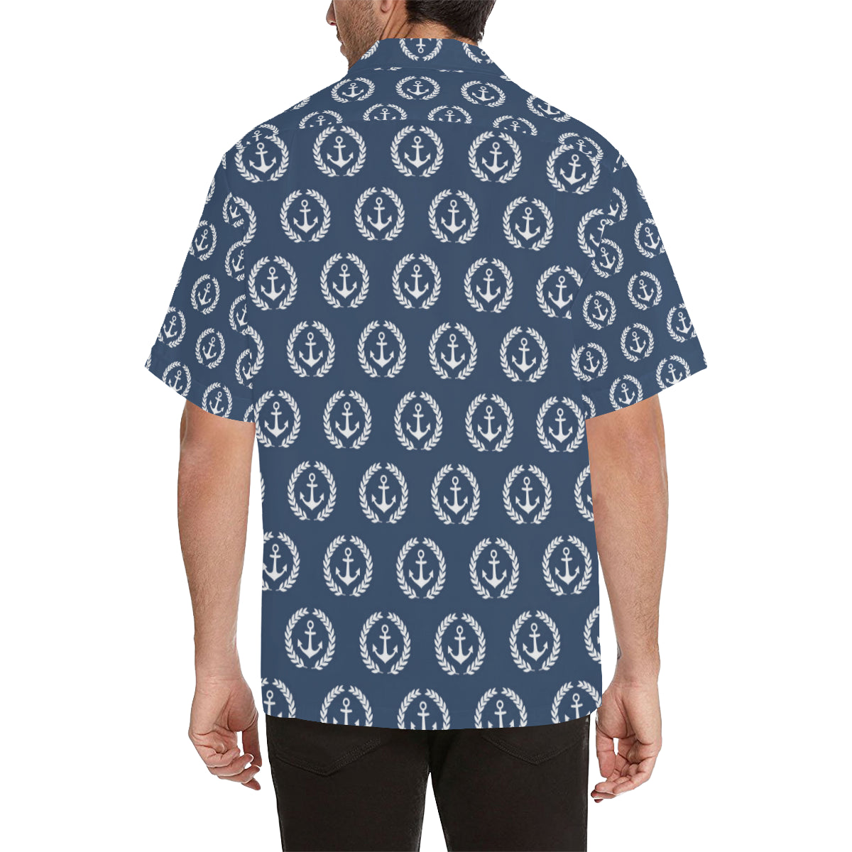 Anchor Pattern Print Design 04 Men's Hawaiian Shirt