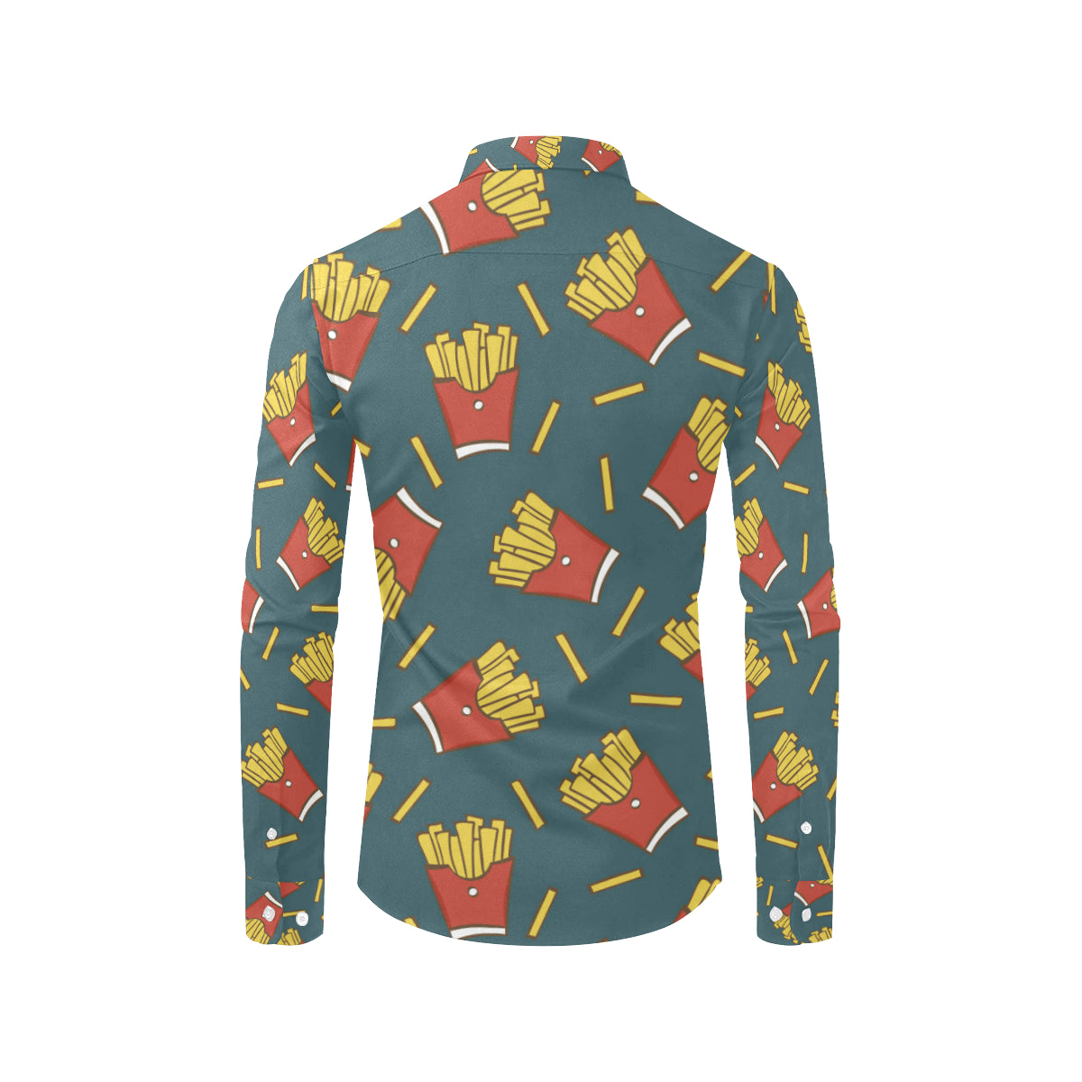 French Fried Pattern Print Design 04 Men's Long Sleeve Shirt