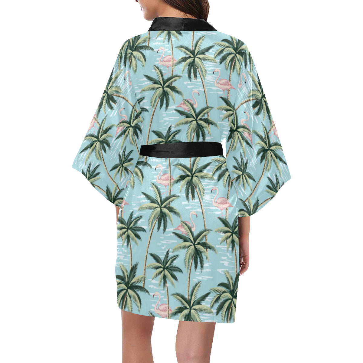 Palm Tree Pattern Print Design PT05 Women Kimono Robe