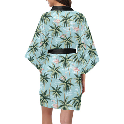 Palm Tree Pattern Print Design PT05 Women Kimono Robe
