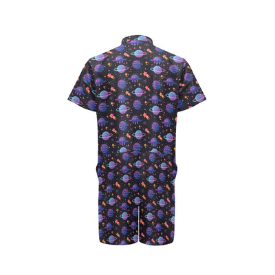 UFO Star Galaxy Print Design LKS308 Men's Romper