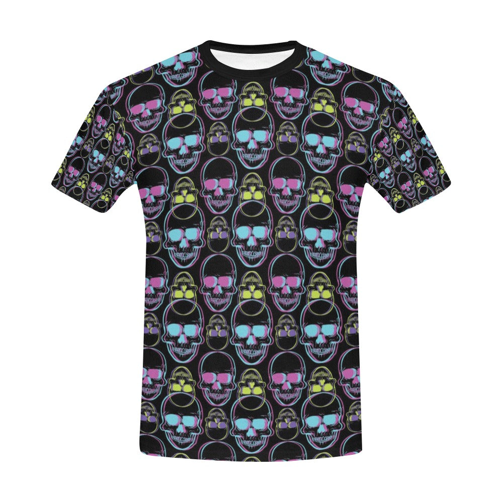 Skull 3D Colorful Print Design LKS309 Men's All Over Print T-shirt