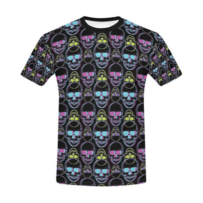 Skull 3D Colorful Print Design LKS309 Men's All Over Print T-shirt