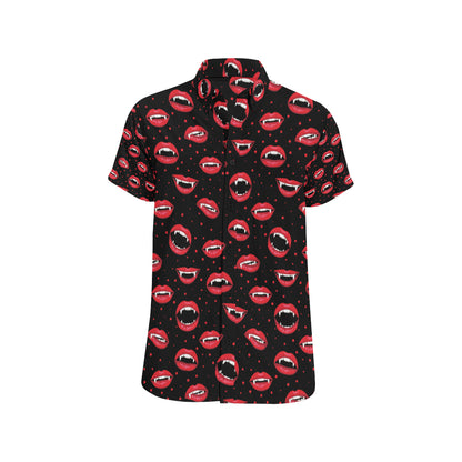 Halloween Pattern Print Design 01 Men's Short Sleeve Button Up Shirt