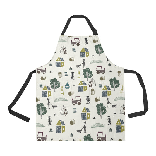 Agricultural Farm Print Design 01 Apron with Pocket