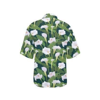 Lily Pattern Print Design 04 Women's Hawaiian Shirt