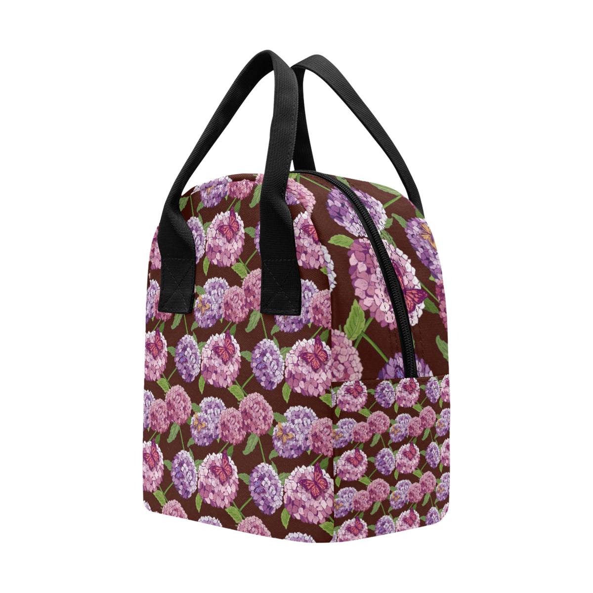 Hydrangea Pattern Print Design HD08 Insulated Lunch Bag