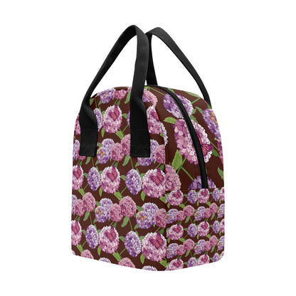 Hydrangea Pattern Print Design HD08 Insulated Lunch Bag