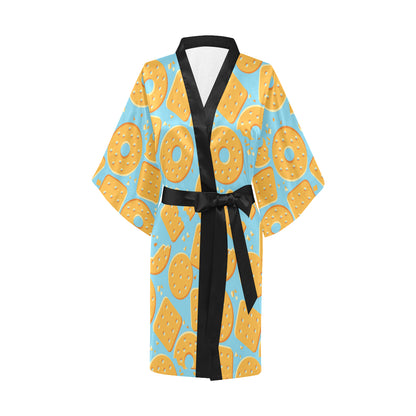 Cracker Pattern Print Design 02 Women's Short Kimono