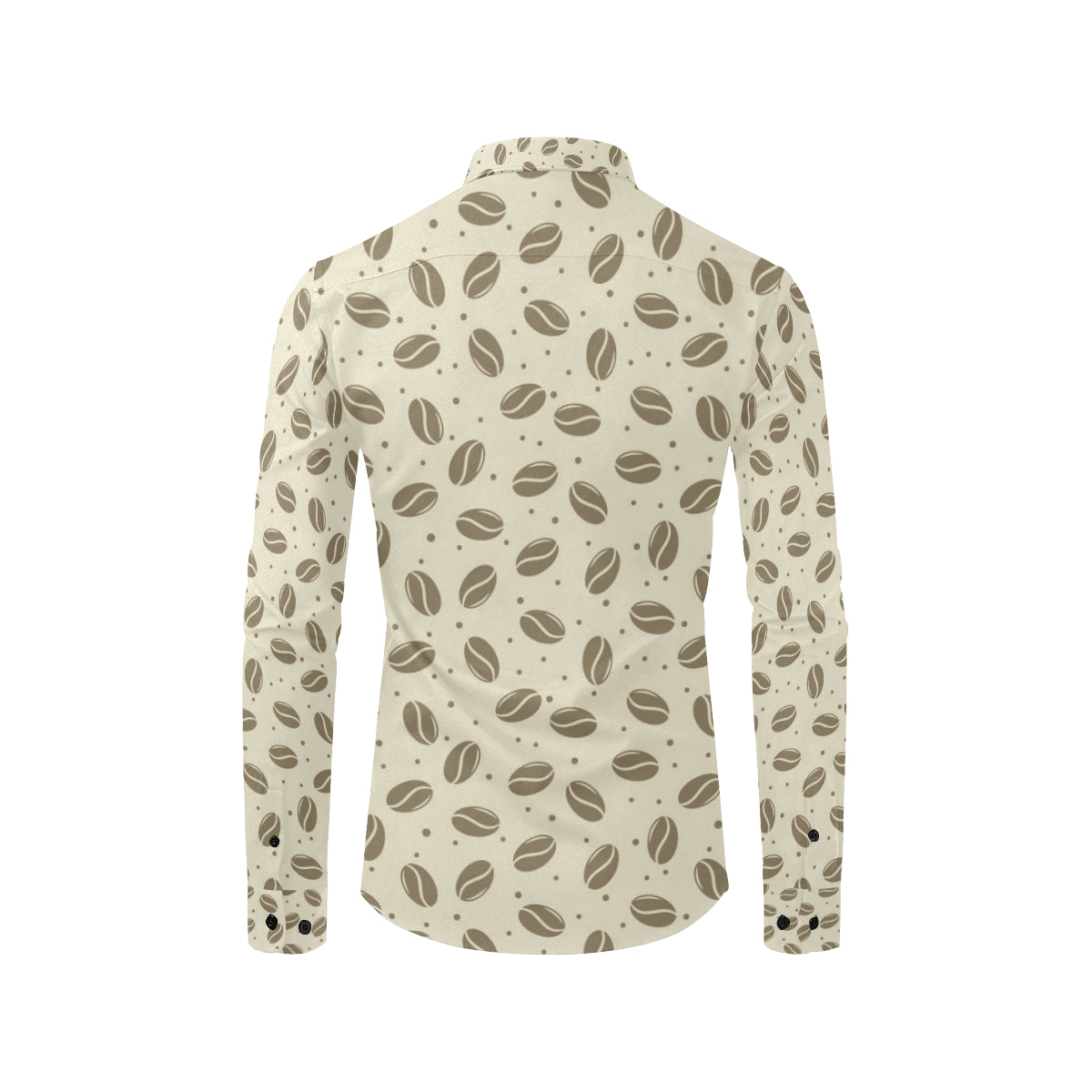 Coffee Pattern Print Design 02 Men's Long Sleeve Shirt